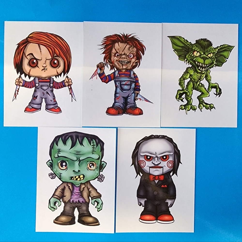 Set of 10 Terror Stickers Series 2, Horror Characters